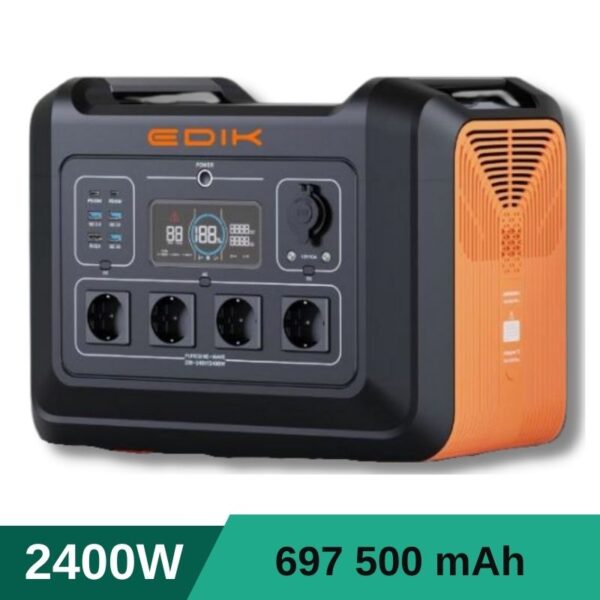 Портативна зарядна станція - EDIK 2400W - (697 500 mAh; 2 232 Wh)