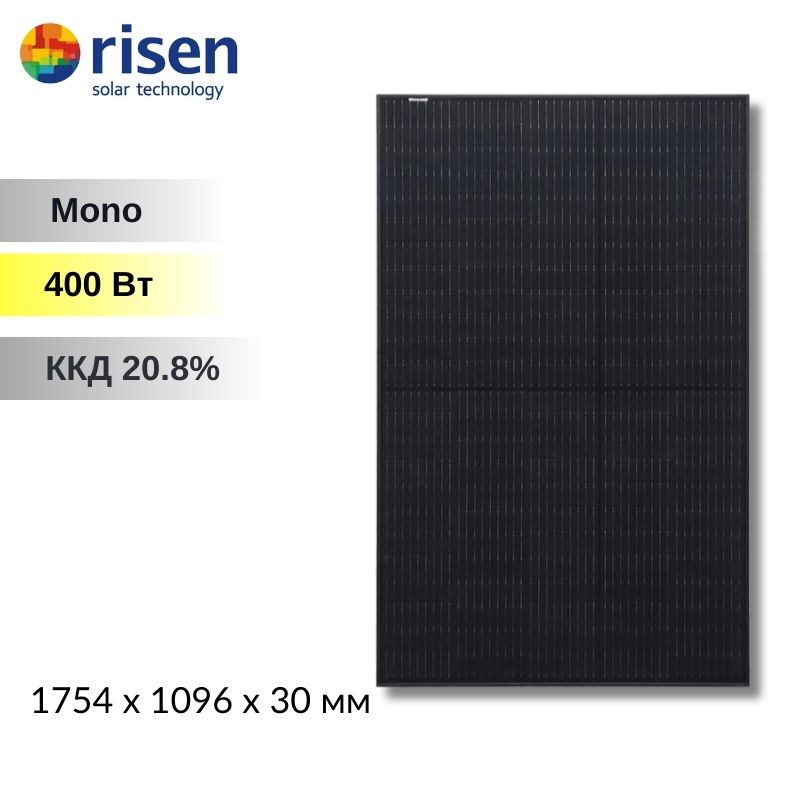 Сонячна панель PV модуль Risen Solar RSM40-8-400MB Full Black
