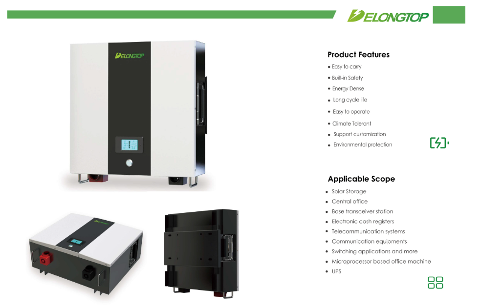 Настінна акумуляторна LiFePO4 батарея – DELONG LFP25100 – 24V – 100 А*год – 2,56 кВт*год